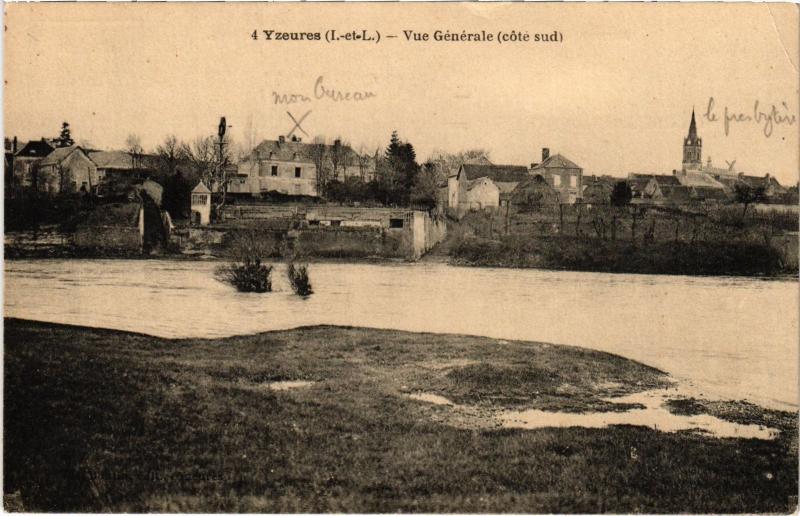 Carte postale ancienne Yzeures Vue Generale France