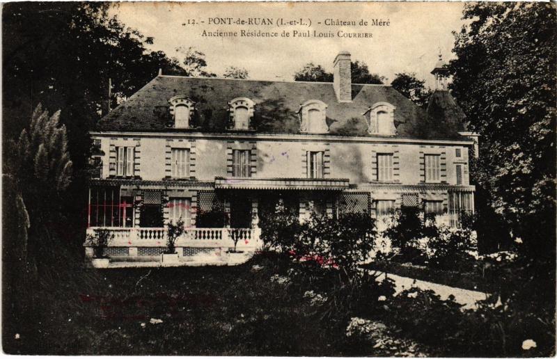 Carte postale ancienne Pont de Ruan Chateau de Mere France à Pont-de-Ruan