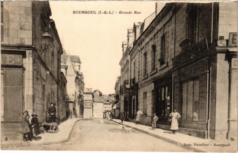 Carte postale ancienne Bourgueil Grande Rue France à Bourgueil