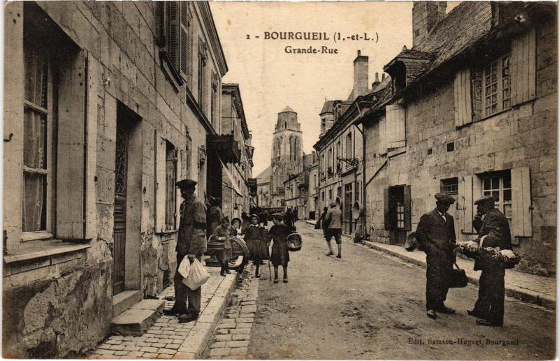 Carte postale ancienne Bourgueil Grande Rue France à Bourgueil