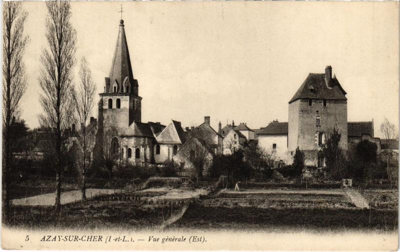 Carte postale ancienne Azay s Cher Vue Generale France