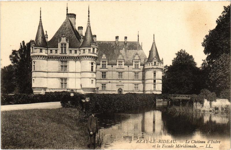 Carte postale ancienne Azay le Rideau Le Chateau d'Indre France à Azay-le-Rideau