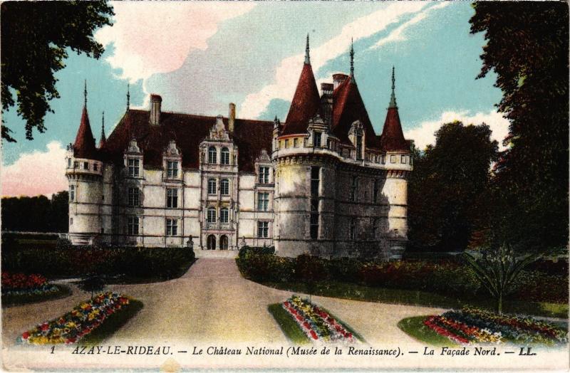 Carte postale ancienne Azay le Rideau Le Chateau National France à Azay-le-Rideau