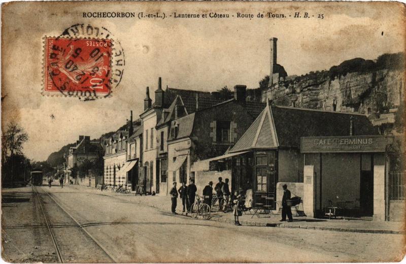 Carte postale ancienne Rochecorbon Lanterne et Coteau France à Rochecorbon