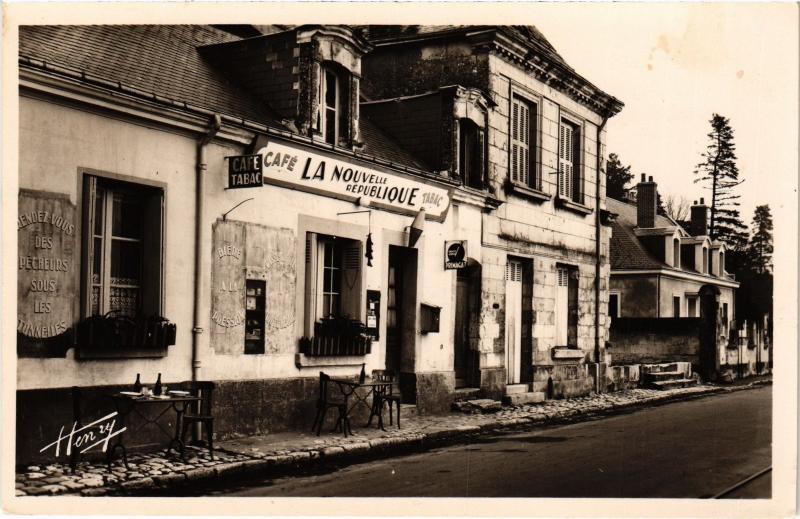 Carte postale ancienne Fondettes La Guigniere, Cafe Restaurant Tabac France à Fondettes