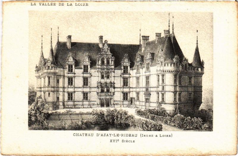 Carte postale ancienne Azay le Rideau Chateau XVIe siecle France à Azay-le-Rideau