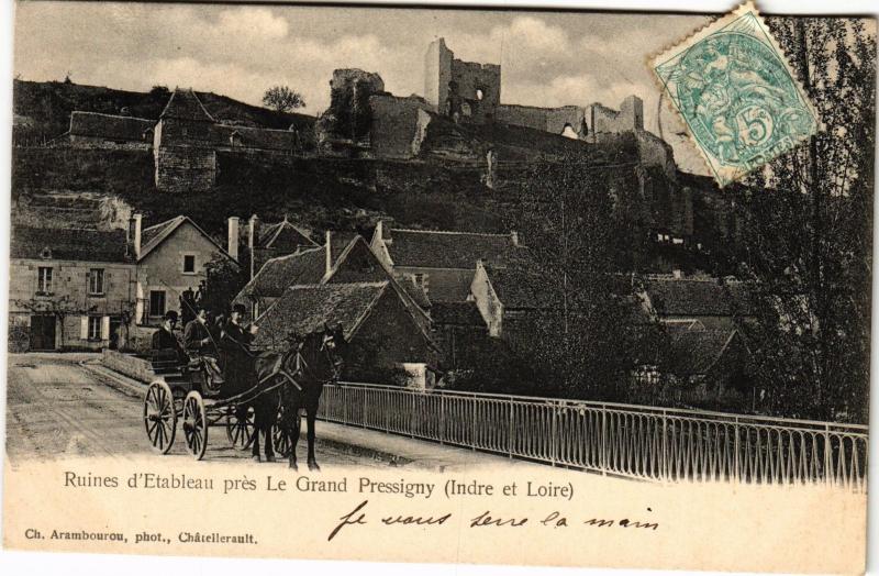 Carte postale ancienne Le Grand Pressigny Ruines d'Etableau France au Grand-Pressigny
