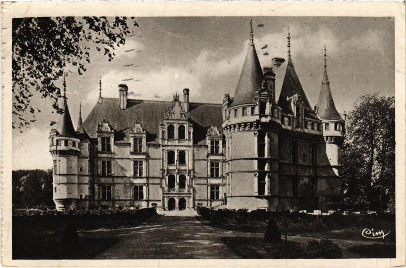 Carte postale ancienne Azay le Rideau Le Chateau National, Entree Principale France à Azay-le-Rideau