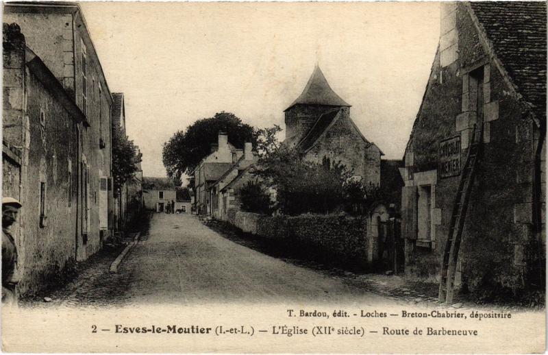 Carte postale ancienne Esvres L'Eglise, Route de Barbeneuve France à Esvres