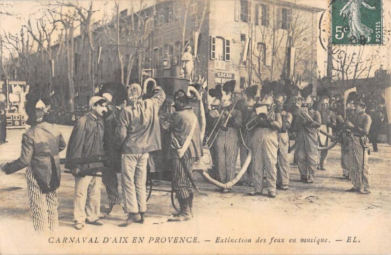 Carte postale ancienne Carnaval D'Aix En Provence - Extinction Des Feux En Musique - cpa rare à Aix-en-Provence