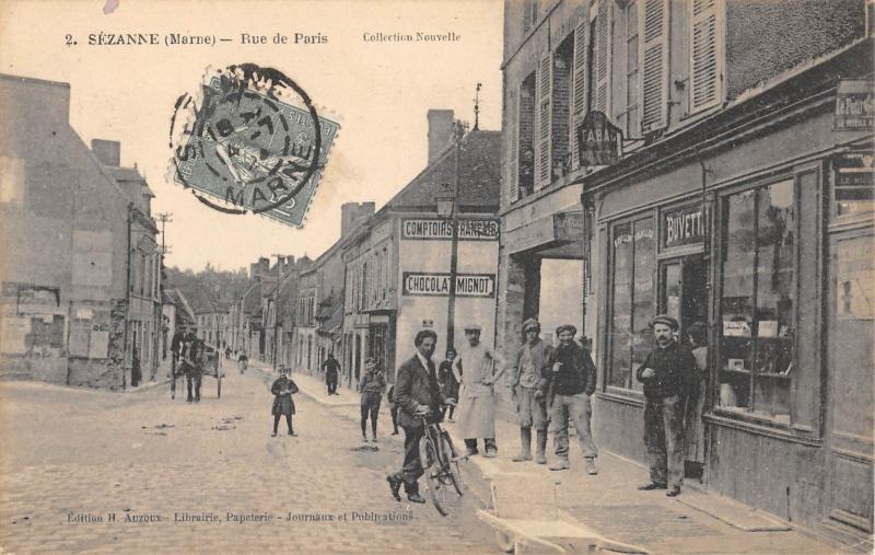 Carte postale ancienne Sezanne - Rue De Paris à Sézanne