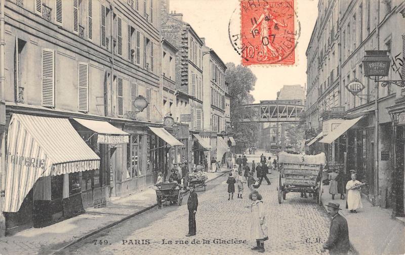 Carte postale ancienne Paris 13e - La Rue De La Glaciere à Paris 13e