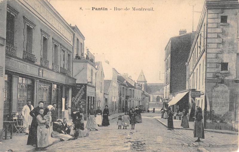 Carte postale ancienne Pantin - Rue De Montreuil à Pantin