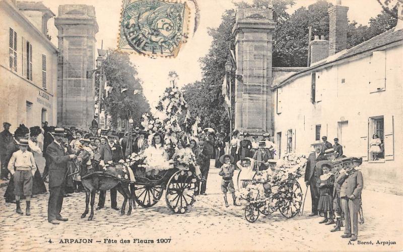 Carte postale ancienne Arpajon - Fete Des Fleurs 1907 à Arpajon
