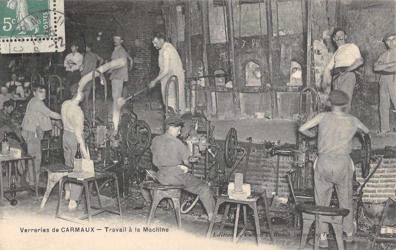 Carte postale ancienne Verreries De Carmaux - Travail A La Machine à Carmaux