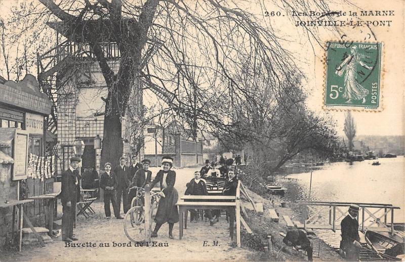 Carte postale ancienne Joinville Le Pont - Buvette Au Bord De L'Eau à Joinville-le-Pont