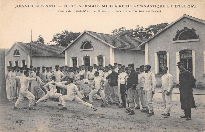 Carte postale ancienne Joinville Le Pont - Ecole Militaire - Camp De Saint Maur - Escrime à Joinville-le-Pont