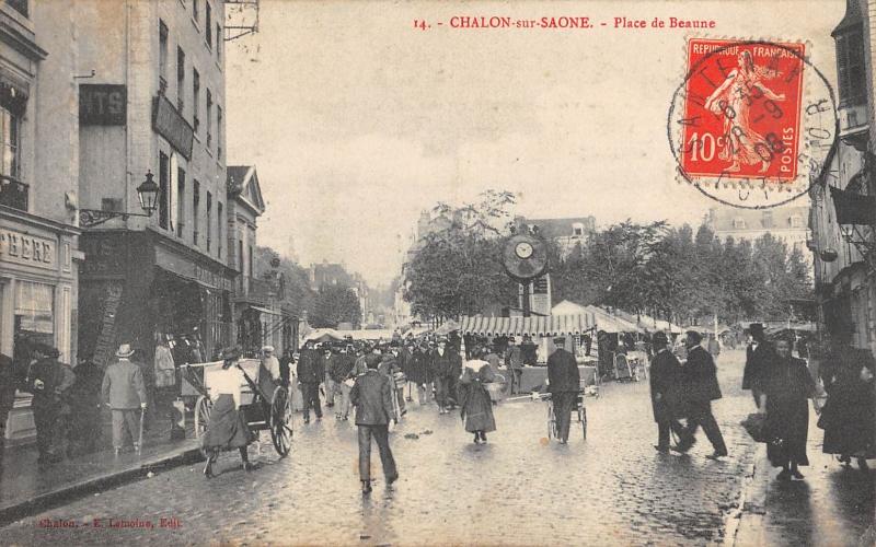 Carte postale ancienne Chalon Sur Saone - Place De Beaune à Chalon-sur-Saône