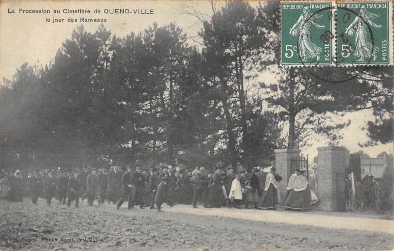 Carte postale ancienne La Procession Au Cimetiere De Quend Ville - Le Jour Des Rameaux à Quend