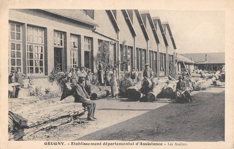 Carte postale ancienne Grugny - Etablissement Departemental D'Assistance - Les Ateliers - rare à Grugny