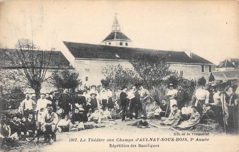 Carte postale ancienne Le Theatre Au Champ D'Aulnay Sous Bois - Repetition Des Bucoliques à Aulnay-sous-Bois