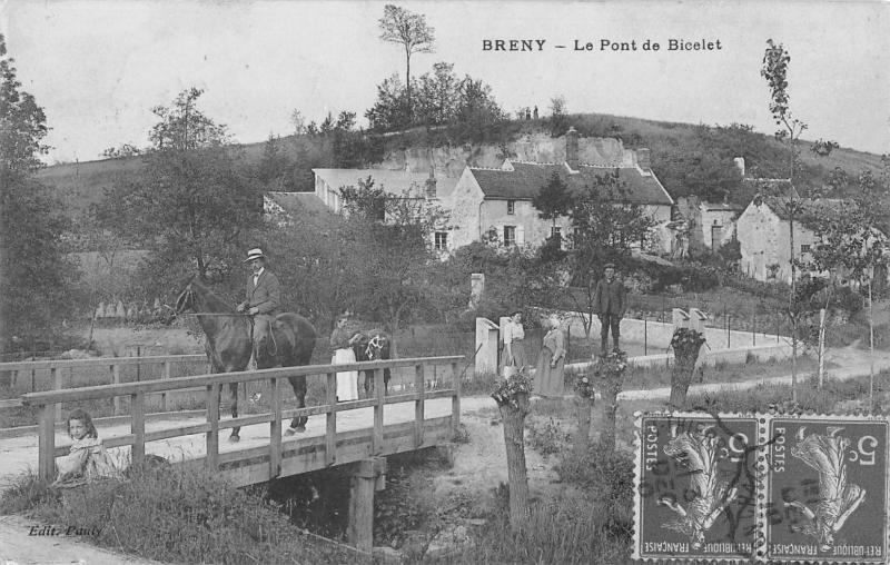 Carte postale ancienne Breny - Le Pont De Bicelet à Breny