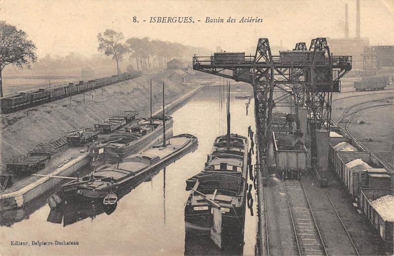 Carte postale ancienne Isbergues - Bassin Des Acieries à Isbergues