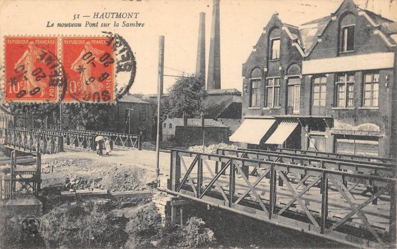 Carte postale ancienne Hautmont - Le Nouveau Pont Sur La Sambre à Hautmont