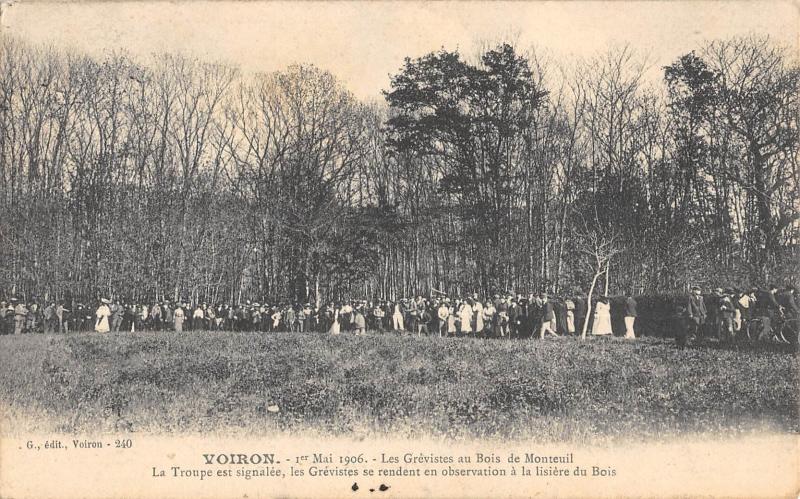 Carte postale ancienne Voiron - 1er Mai 1906 - Les Grevistes Au Bois De Monteuil à Voiron