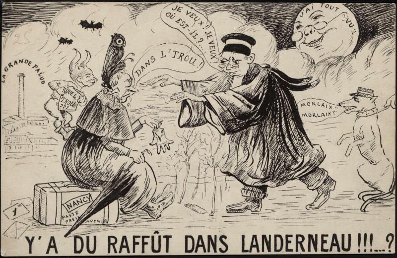 Carte postale ancienne Y'a du raffut dans Landerneau !!!...? à Landerneau