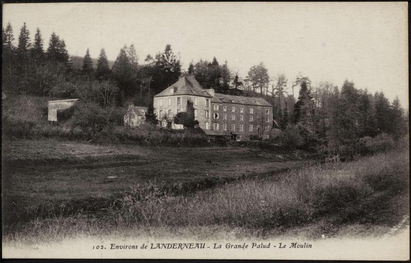 Carte postale ancienne La Grande Palud - Le Moulin à La Forest-Landerneau