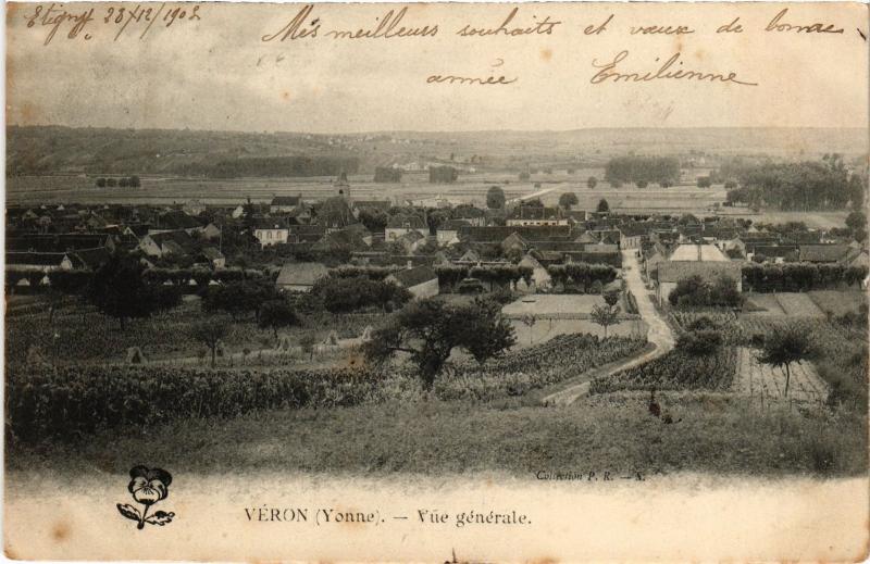 Carte postale ancienne Veron Vue Generale France