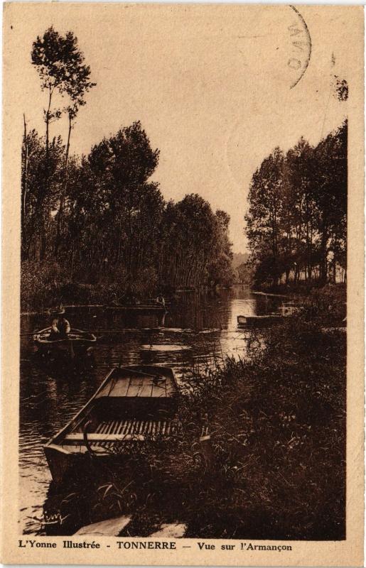Carte postale ancienne Tonnerre Vue sur l'Armancon France à Tonnerre