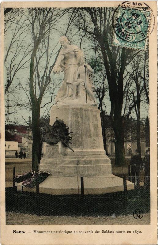 Carte postale ancienne Sens Monument patriotique France