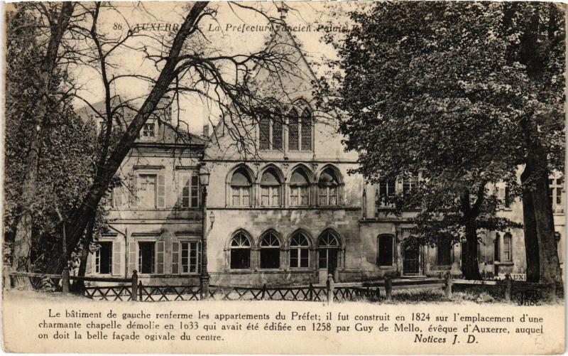 Carte postale ancienne Auxerre La Prefecture ancien Palais France à Auxerre