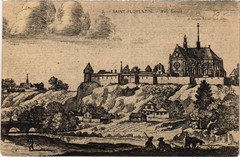 Carte postale ancienne Saint-Florentin Xvi Siecle France à Saint-Florentin
