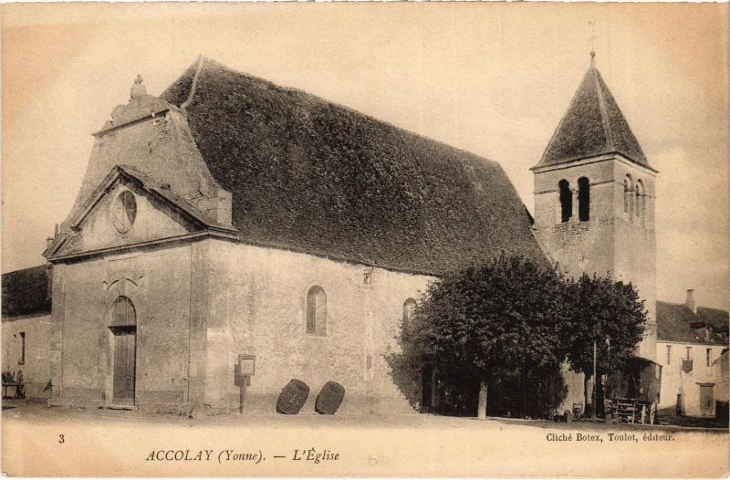 Carte postale ancienne Accolay L'Eglise France