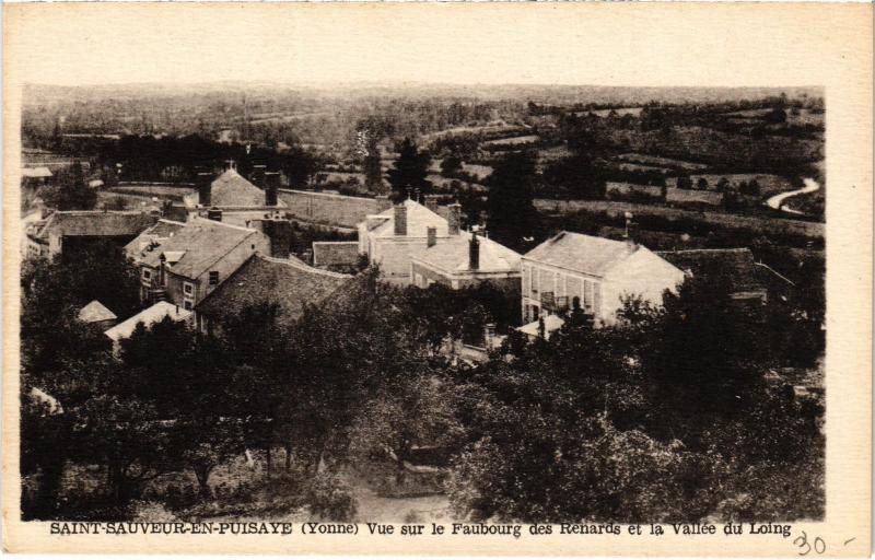 Carte postale ancienne Saint-Sauveur-en-Puisaye Vue sur le Faubourg des Renards France à Saint-Sauveur-en-Puisaye