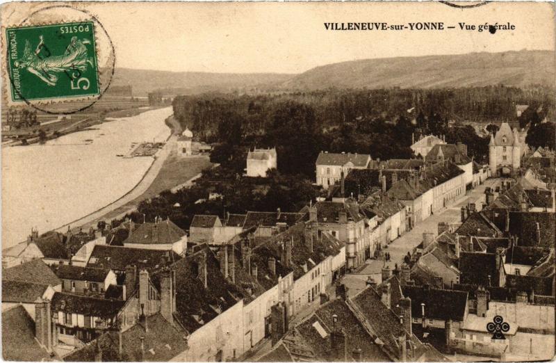 Carte postale ancienne Villeneuve-sur-Yonne Vue generale France à Villeneuve-sur-Yonne