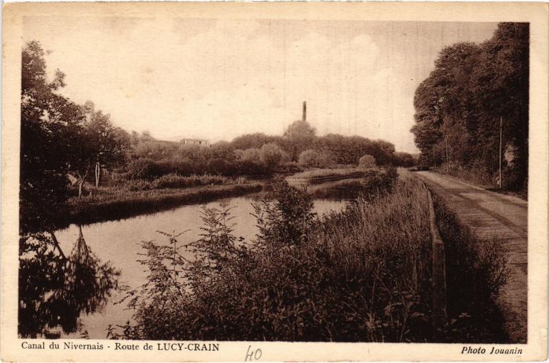 Carte postale ancienne Route de Lucy-Crain France à Crain