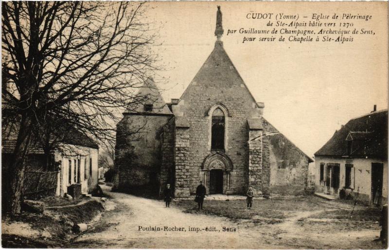 Carte postale ancienne Cudot Eglise de Pelerinage France à Cudot