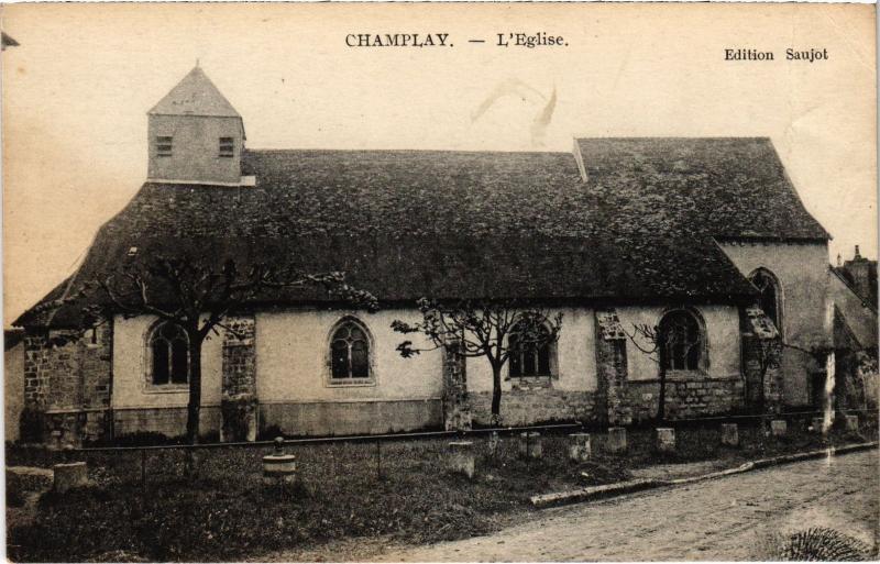 Carte postale ancienne Champlay L'Eglise France à Champlay