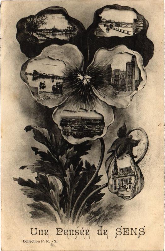 Carte postale ancienne Sens Une Pensee France