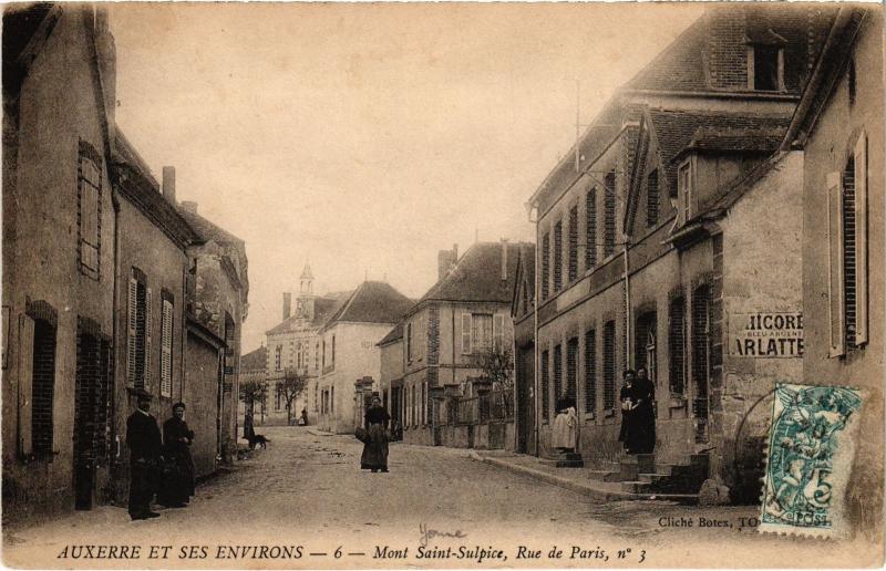 Carte postale ancienne Auxerre Mont Saint-Sulpice ,Rue de Paris France à Auxerre