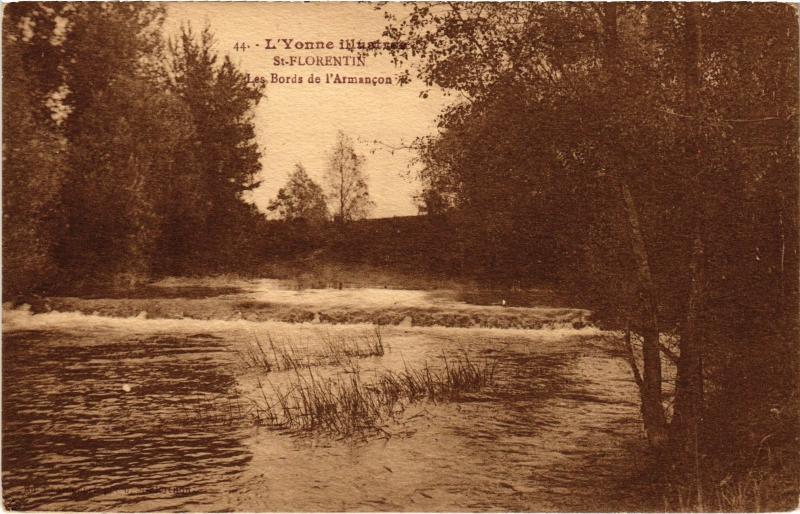 Carte postale ancienne Saint-Florentin Les Bords de l'Armancon France à Saint-Florentin