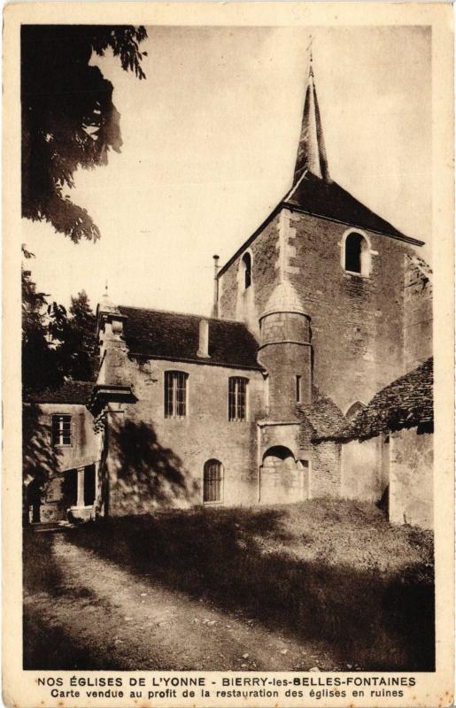 Carte postale ancienne Bierry-les-Belles-Fontaines Nos Eglises de l'Yonne France à Bierry-les-Belles-Fontaines