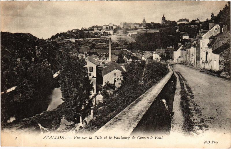 Carte postale ancienne Avallon Vue sur la Ville et le Faubourg France à Avallon