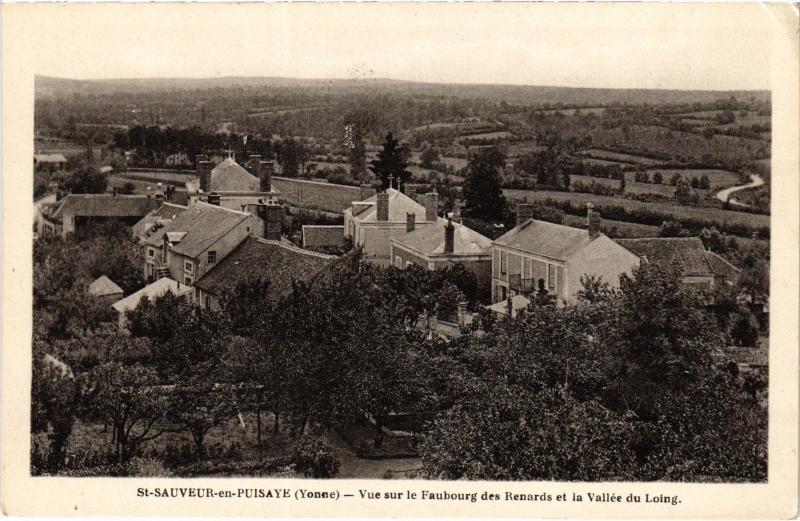 Carte postale ancienne Saint-Sauveur-en-Puisaye Vue sur le Faubourg France à Saint-Sauveur-en-Puisaye