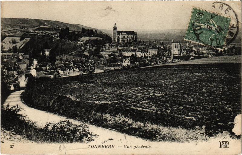 Carte postale ancienne Tonnerre Vue generale France à Tonnerre