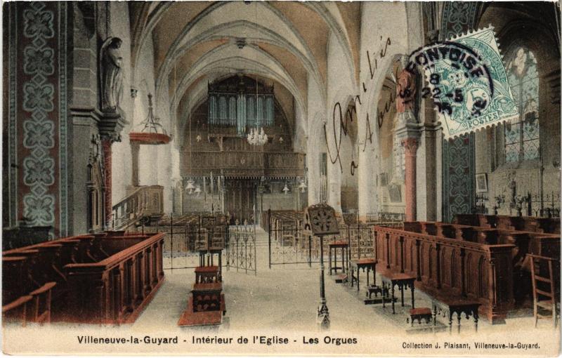 Carte postale ancienne Villeneuve-la-Guyard Interieur de l'Eglise France à Villeneuve-la-Guyard